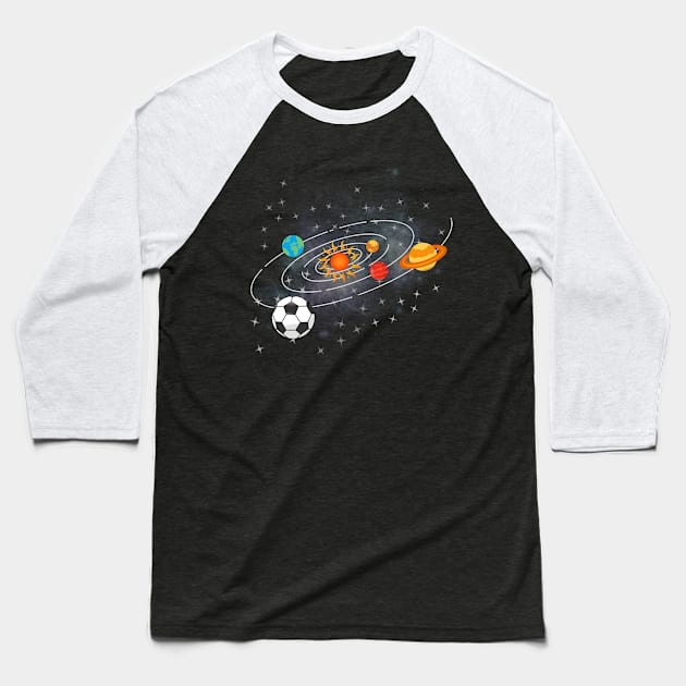 Planet Soccer Baseball T-Shirt by EvolvedandLovingIt